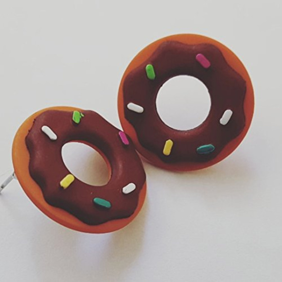 Other - Chocolate with Sprinkle Donut Stud Earrings